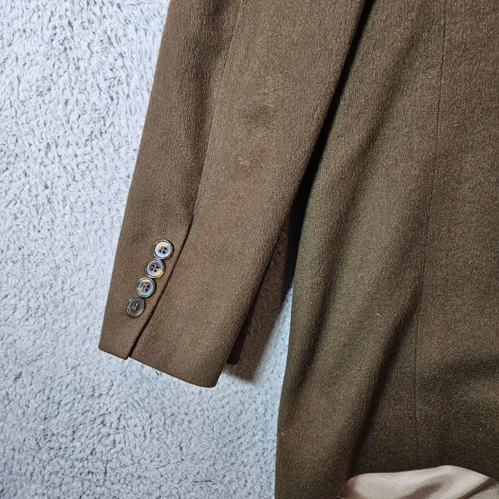 Bill Blass 44R 100% Cashmere Suit Blazer Jacket Sport Coat Men Dark‎ Olive Green